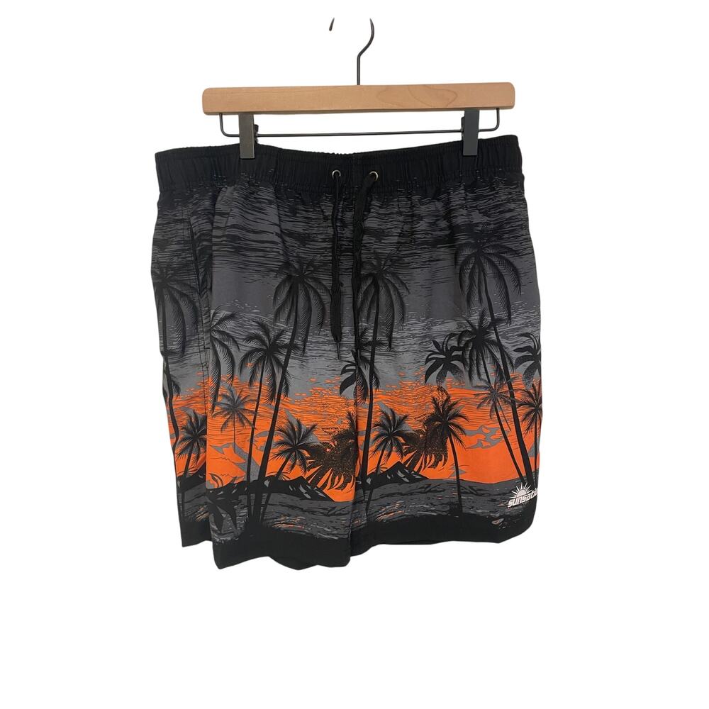 Sunsations Graphic Swim Casual Cruise Vacation Pool Beach Palm Tree Men’s  XL